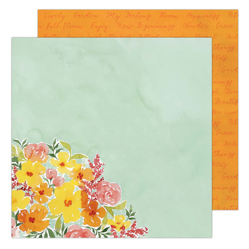 25 Pack - K&Company Antique Garden Double-Sided Paper 12"x12"-Corner Floral - AGRD12-72 - 015586031942