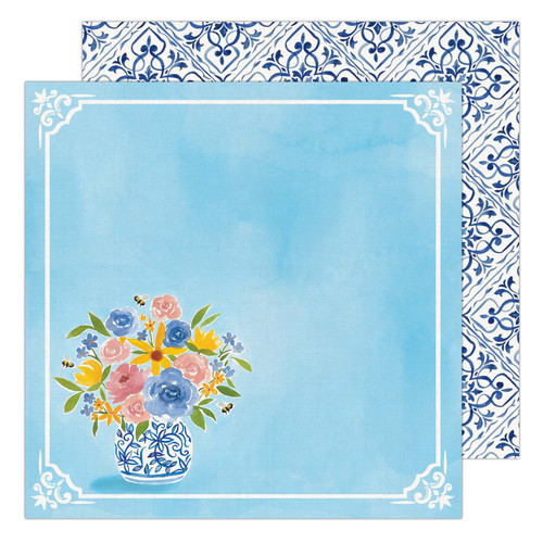 25 Pack - K&Company Antique Garden Double-Sided Paper 12"x12"-Large Vase - AGRD12-70 - 015586031928