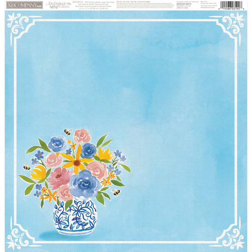 25 Pack - K&Company Antique Garden Double-Sided Paper 12"x12"-Large Vase - AGRD12-70