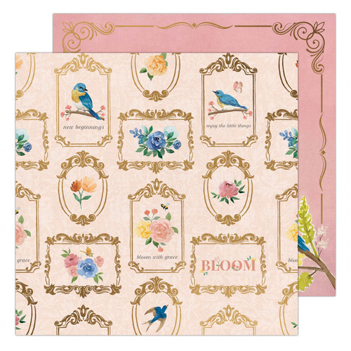 15 Pack - K&Company Antique Garden Double-Sided Paper 12"x12"-Frames - 30000076 - 015586031980
