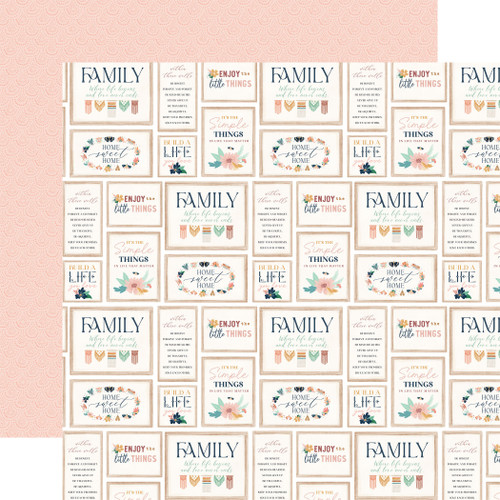 25 Pack - At Home Double-Sided Cardstock 12"X12"-Simple Things Signs - CBAH12-9004 - 691835243313