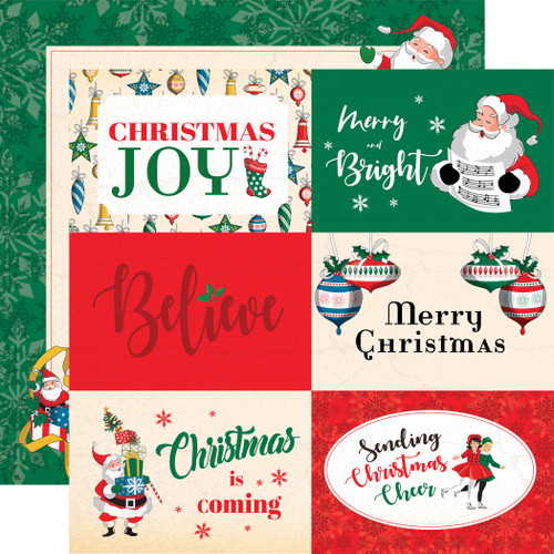 25 Pack - Season's Greetings Double-Sided Cardstock 12"X12"-6"x4" Journaling Cards - CBSG12-9012 - 691835216218