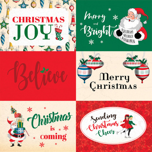 25 Pack - Season's Greetings Double-Sided Cardstock 12"X12"-6"x4" Journaling Cards - CBSG12-9012