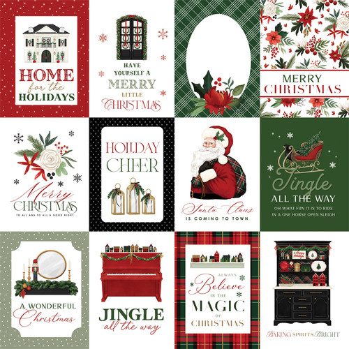 25 Pack - A Wonderful Christmas Double-Sided Cardstock 12"X12"-3"x4" Journaling Cards - CBAWC12-8003