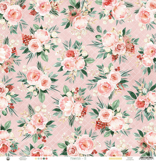 10 Pack - Flowerish Double-Sided Cardstock 12"X12"-#01 - 13FLO12-1