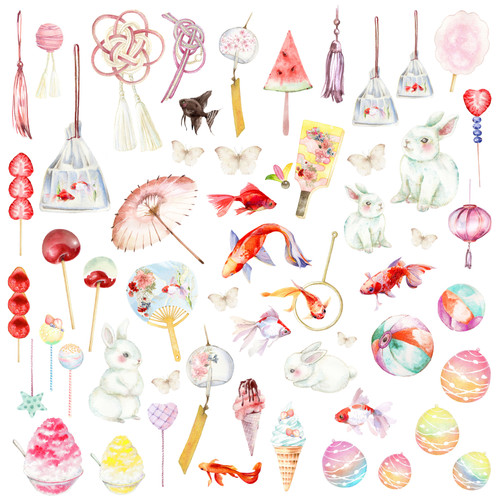 25 Pack - Moon Bunny Celebration Double-Sided Cardstock 12"X12"-Peaceful - MPMBC12-61234