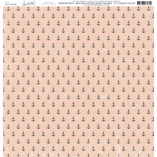 25 Pack - Heidi Swapp Set Sail Double-Sided Cardstock 12"X12"-Anchors Away - HSSET12-21056 - 765468031859