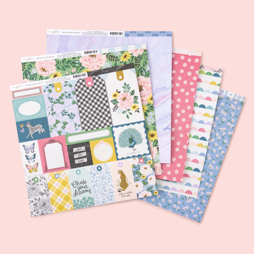 25 Pack - Maggie Holmes Woodland Grove Double-Sided Cardstock 12"X12"-Uniquely You - MHWG12-14168