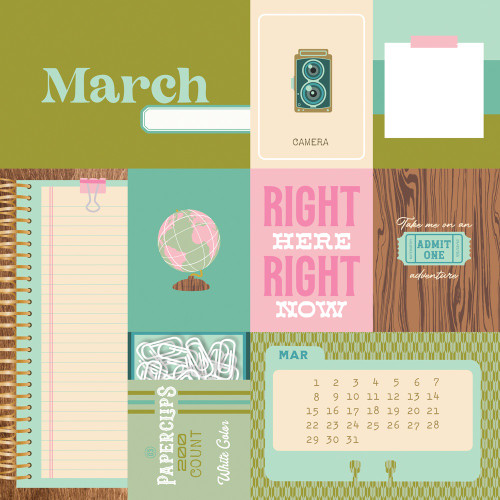 25 Pack - Noteworthy Double-Sided Cardstock 12"X12"-March - NTW12-21305