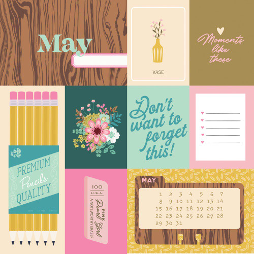25 Pack - Noteworthy Double-Sided Cardstock 12"X12"-May - NTW12-21307