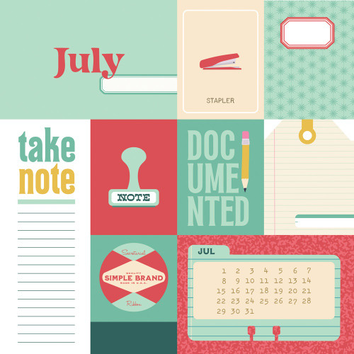 25 Pack - Noteworthy Double-Sided Cardstock 12"X12"-July - NTW12-21309