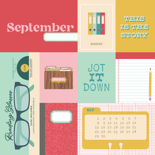 25 Pack - Noteworthy Double-Sided Cardstock 12"X12"-September - NTW12-21311