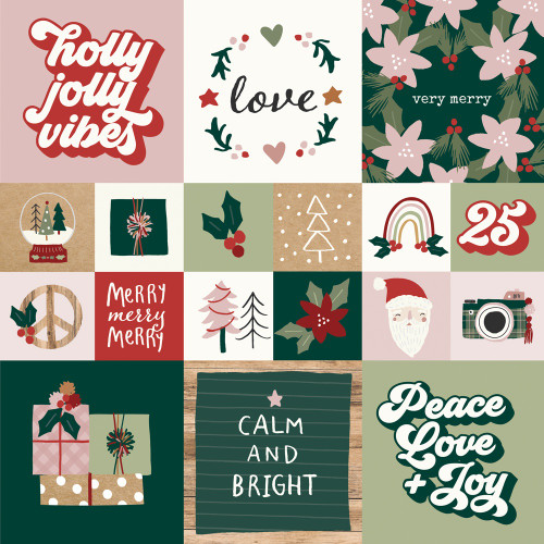 25 Pack - Boho Christmas Double-Sided Cardstock 12"X12"-2"x2"/4"x4" Elements - SBC12-20613 25 Pack - Boho Christmas Double-Sided Cardstock 12"X12"-2"x2"/4"x4" Elements - SBC12-20613