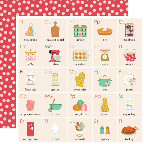25 Pack - What's Cookin'? Double-Sided Cardstock 12"X12"-Dine In - SSWC12-21106 - 810112385625