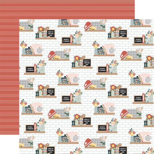 25 Pack - Good To Be Home Double-Sided Cardstock 12"X12"-Kitchen Shelves - GTH12-6010 - 691835246611