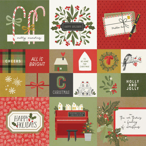 25 Pack - The Holiday Life Double-Sided Cardstock 12"X12"-2"x2"/4"x4" Elements - THL12-20513