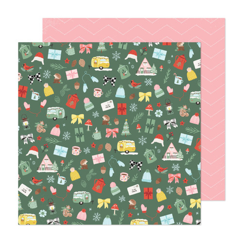 25 Pack - Mittens & Mistletoe Double-Sided Cardstock 12"X12"-Make It Merry - CPMM12-13726 - 718813116053
