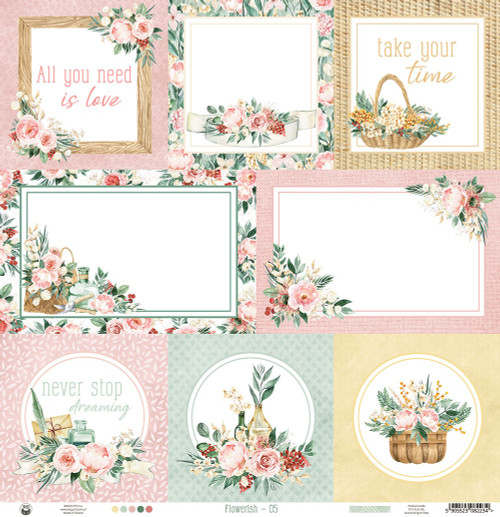 10 Pack - Flowerish Double-Sided Cardstock 12"X12"-#05 - 13FLO12-5