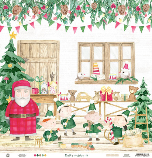 10 Pack - Santa's Workshop Double-Sided Cardstock 12"X12"-#01 - 13SAN12-1 10 Pack - Santa's Workshop Double-Sided Cardstock 12"X12"-#01 - 13SAN12-1