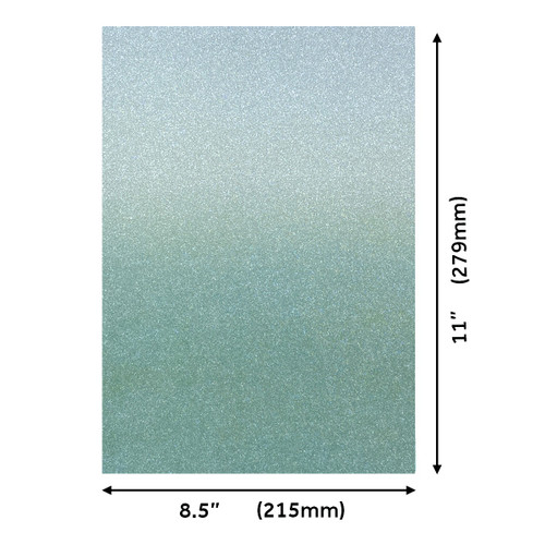 Craft Perfect Ombre Glitter Cardstock 8.5"X11"-Opalescent Green - OMBREGLT-8920E