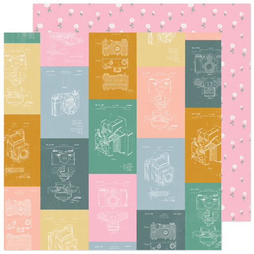 25 Pack - Maggie Holmes Parasol Double-Sided Cardstock 12"X12"-Bonjour - MHPA12-3892 - 718813117081