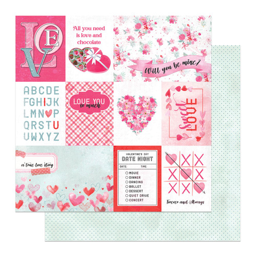25 Pack - Smitten Double-Sided Cardstock 12"X12"-Sweet Love - PPSMI12-4348 - 709388343487