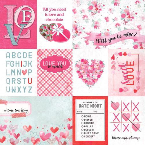 25 Pack - Smitten Double-Sided Cardstock 12"X12"-Sweet Love - PPSMI12-4348