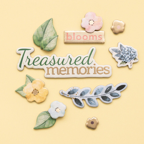 Willow & Sage Chipboard Stickers 12"X12"-W/Gold Foil - 73000015 - 665573117892