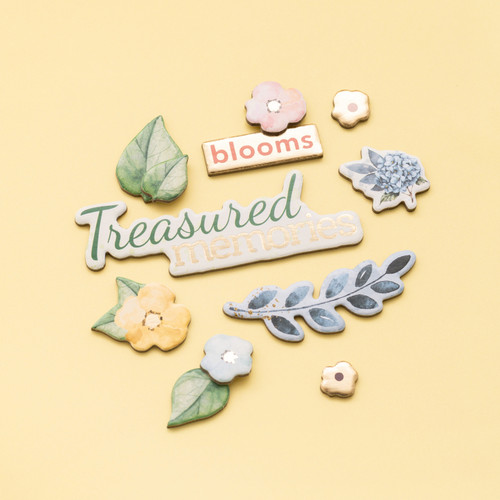 Willow & Sage Chipboard Stickers 12"X12"-W/Gold Foil - 73000015
