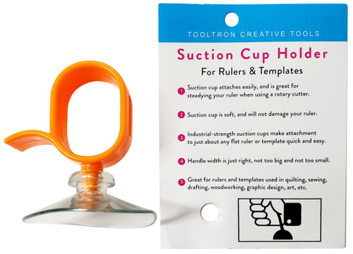 3 Pack - Tool Tron Suction Cup Holder For Rulers & Templates-Neon Orange - 00829 - 781898008292