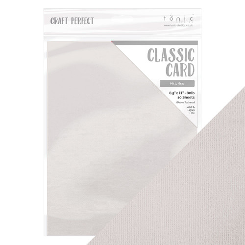 Craft Perfect Weave Textured Classic Card 8.5"X11" 10/Pkg-Misty Grey - CARD 8-9617 - 818569026177