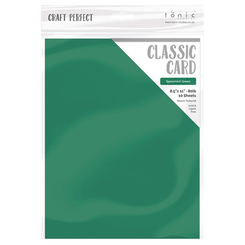 Craft Perfect Weave Textured Classic Card 8.5"X11" 10/Pkg-Spearmint Green - CARD 8-9642E - 818569026429