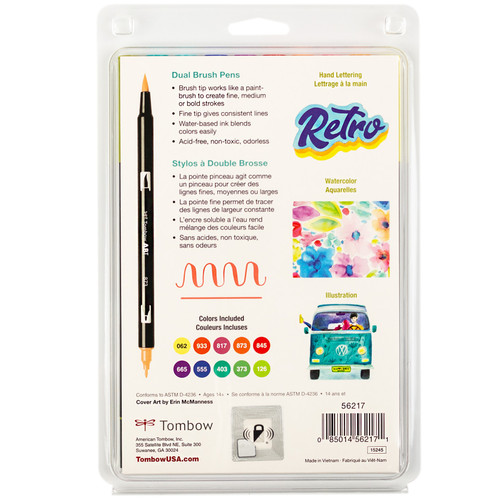 Tombow Dual Brush Pens 10/Pkg-Retro - DBP10-56217 Tombow Dual Brush Pens 10/Pkg-Retro - DBP10-56217