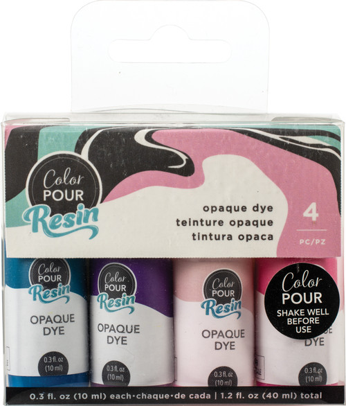 American Crafts Color Pour Resin Dyes .3oz 4/Pkg-Opaque - Mixed Berry - CPRDYE1-59901 - 718813599016