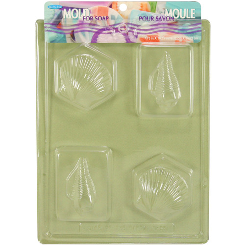 6 Pack - Life Of The Party Soap Mold 7.75"X10.25"-4 Cavity - Shells - 151-58 - 649979160478