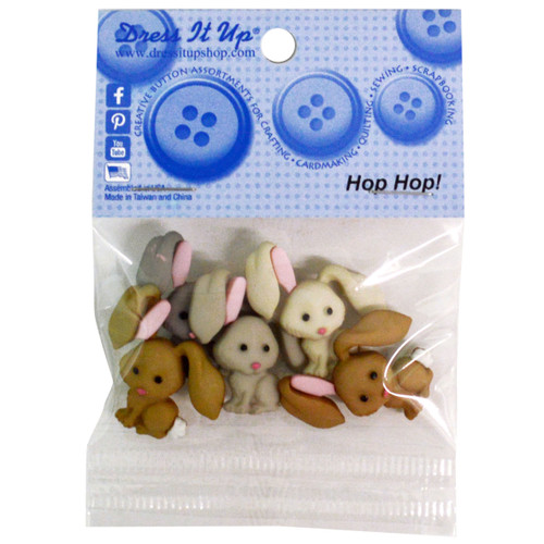 6 Pack - Dress It Up Embellishments-Hop Hop - DIUBTN-8995 - 787117572957