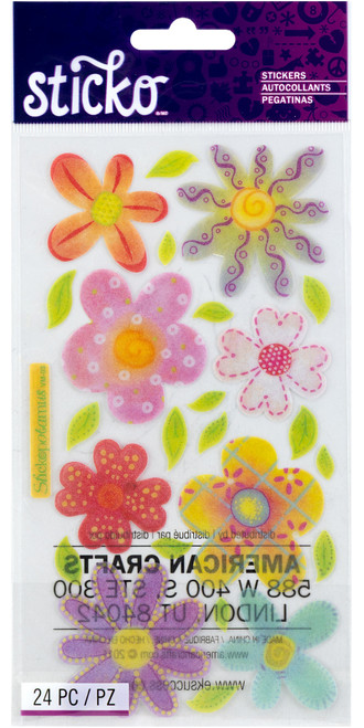 Sticko Vellum Stickers-Pastel Flowers - SPVM03 - 015586523898