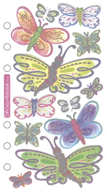 Sticko Vellum Stickers-Butterflies - SPVM09 - 015586551679
