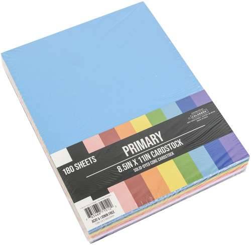Colorbok Paper 8.5"X11" 180/Pkg-Primary - 71912