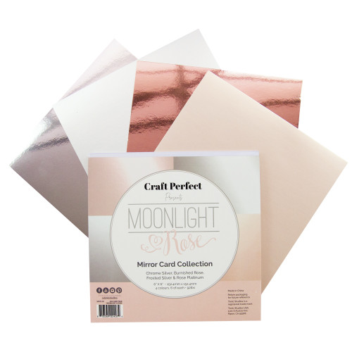 2 Pack - Craft Perfect Mirror Cardstock 6"X6" 24/Pkg-Moonlight Rose - MIRROR6-9407E
