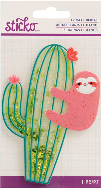 2 Pack - Sticko Floaty Sticker-Sloth Cactus - 52-4FS-5319 - 015586939941