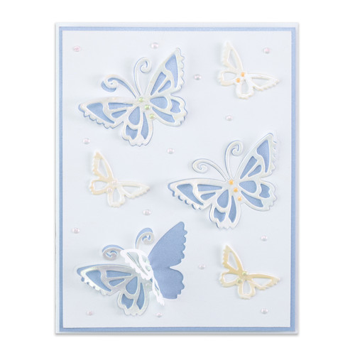 Craft Perfect Pearlescent Cardstock 8.5"X11" 5/Pkg-Blue Cashmere - PEARL-9548