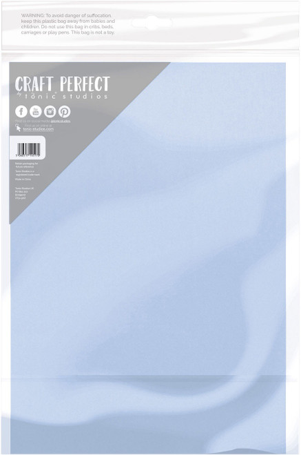 Craft Perfect Pearlescent Cardstock 8.5"X11" 5/Pkg-Blue Cashmere - PEARL-9548