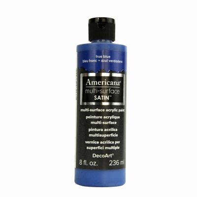 DecoArt Americana Multi-Surface Satin Acrylic Paint 8oz-True Blue - DA5-9-28 - 766218070661