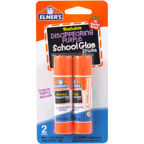 6 Pack - Elmer's Washable School Glue Sticks - Purple 2/Pkg-.21oz - E522 - 026000005227