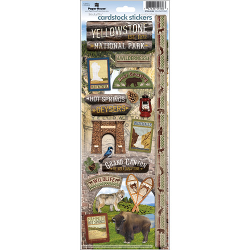 Paper House Cardstock Stickers 4.625"X13"-Yellowstone - STCX0189 - 767636592803