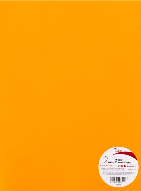 10 Pack - CousinDIY Foam Sheet 9"X12" 2mm-Orange - 5A002F6G-62 10 Pack - CousinDIY Foam Sheet 9"X12" 2mm-Orange - 5A002F6G-62