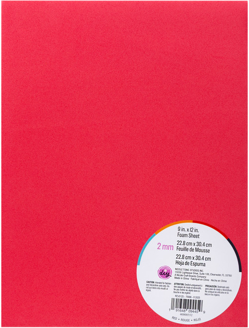 10 Pack - CousinDIY Foam Sheet 9"X12" 2mm-Red - 5A002F7M-52 - 191648094459