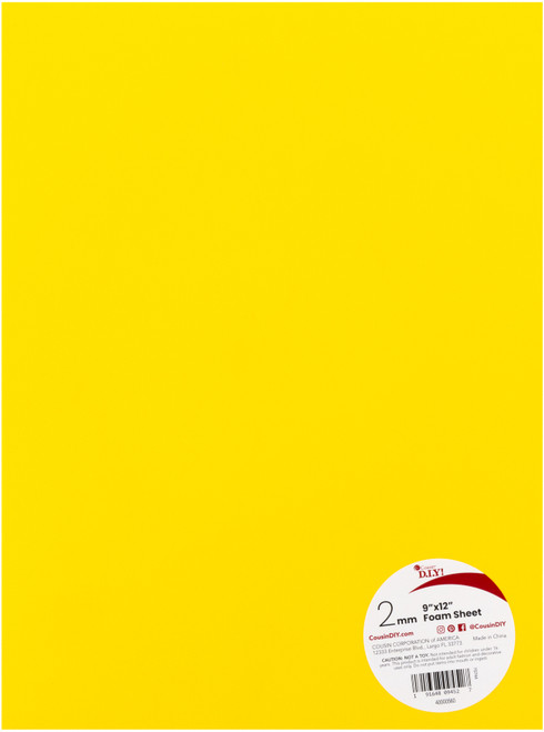 10 Pack - CousinDIY Foam Sheet 9"X12" 2mm-Yellow - A50026NB-60
