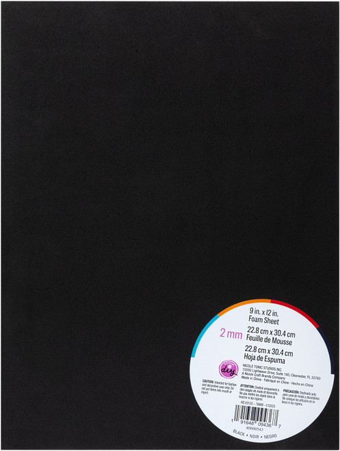 20 Pack - CousinDIY Foam Sheet 9"X12" 2mm-Black - A50026MW-43 - 191648094367